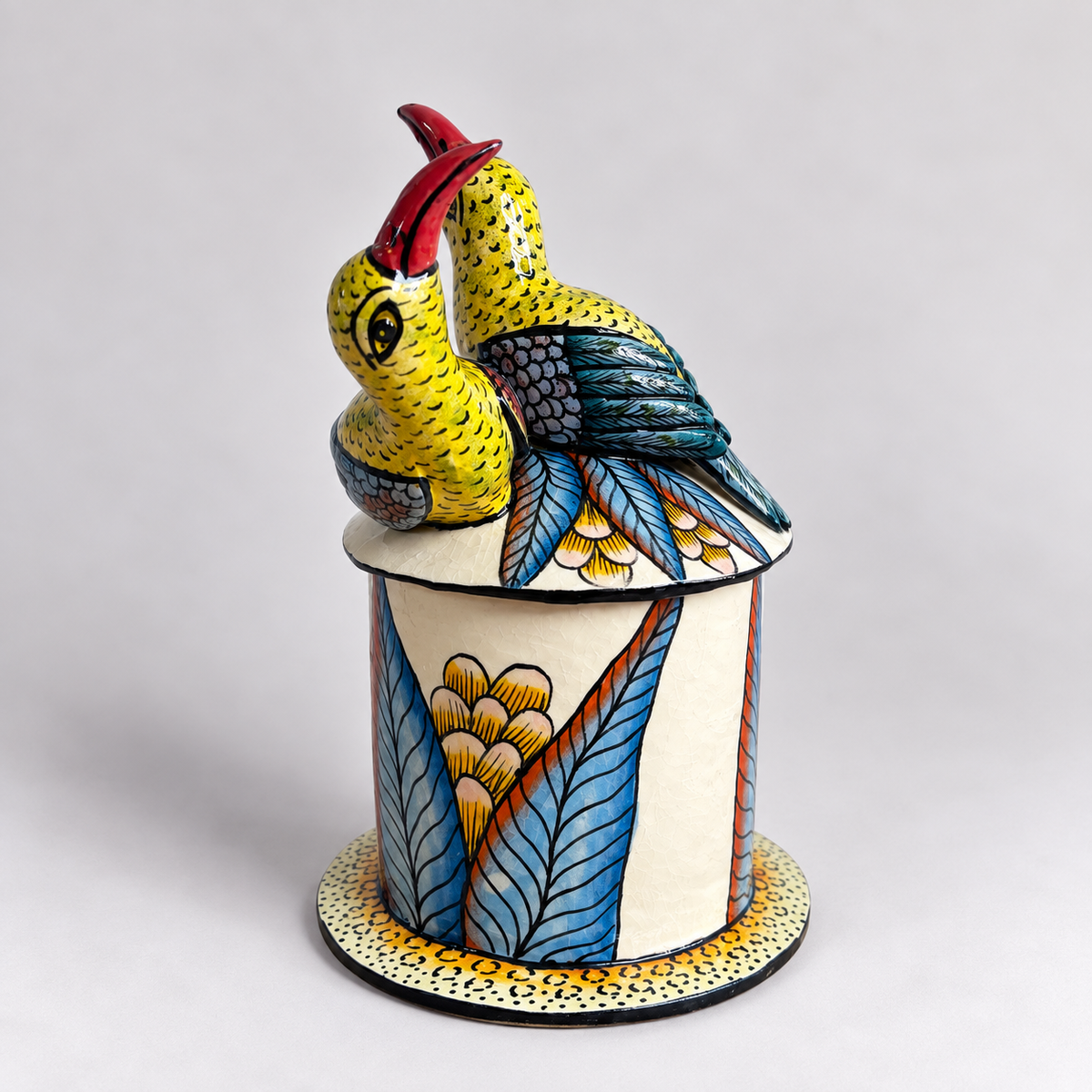 Dancing Birds Trinket Jar and Candle Holder