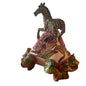 Decorative figurine of a zebra on a floral skirt. Butter dish or cookie dome. 