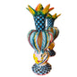 Colourful ceramic art candle stick holders. Collectable. 
