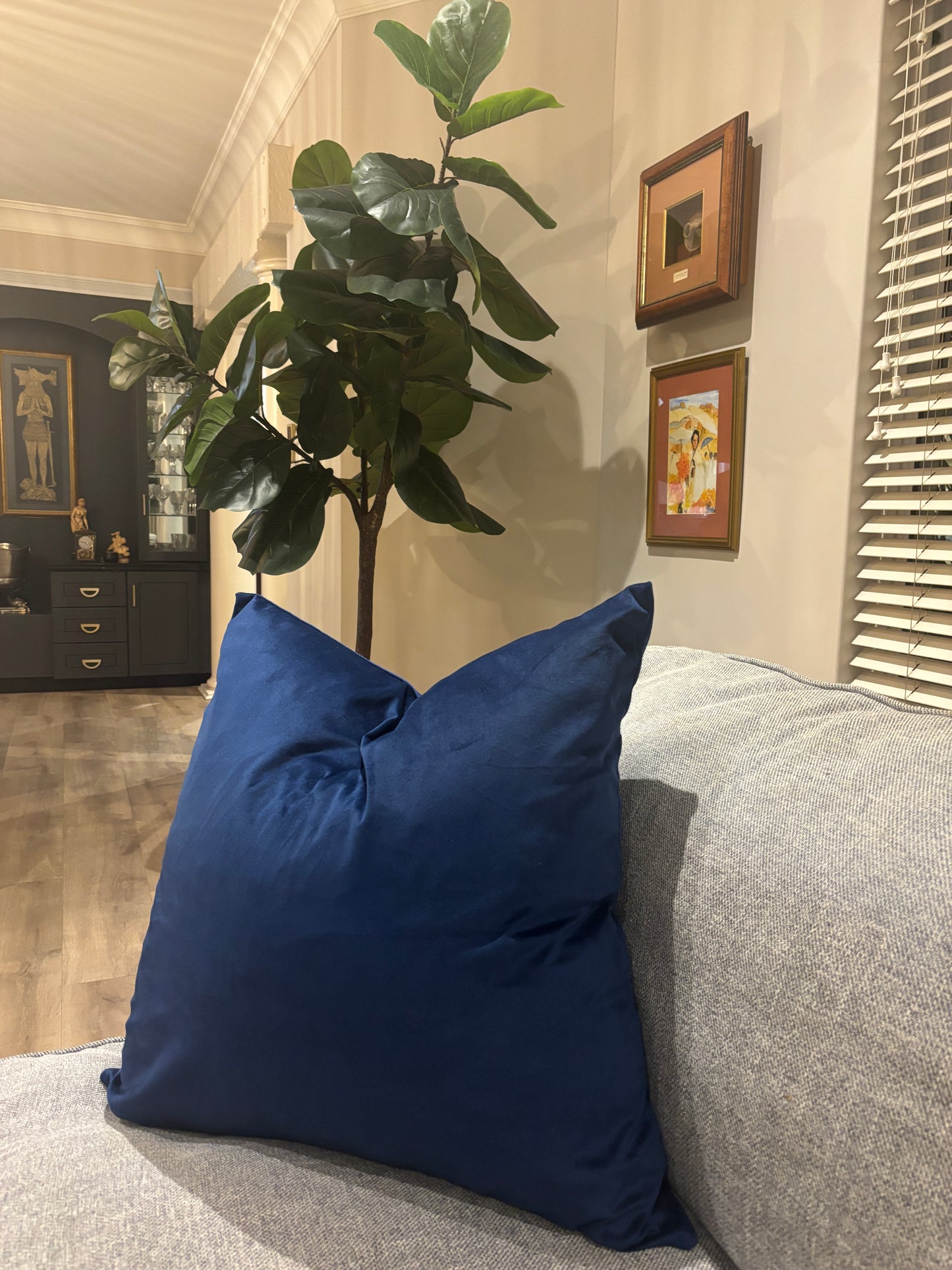 Midnight Blue velvet scatter cushion cover
