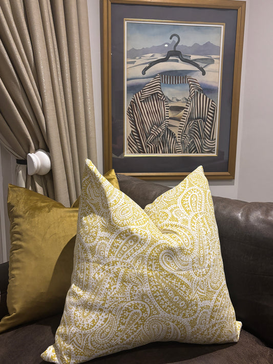 Mustard Paisley scatter cushion cover