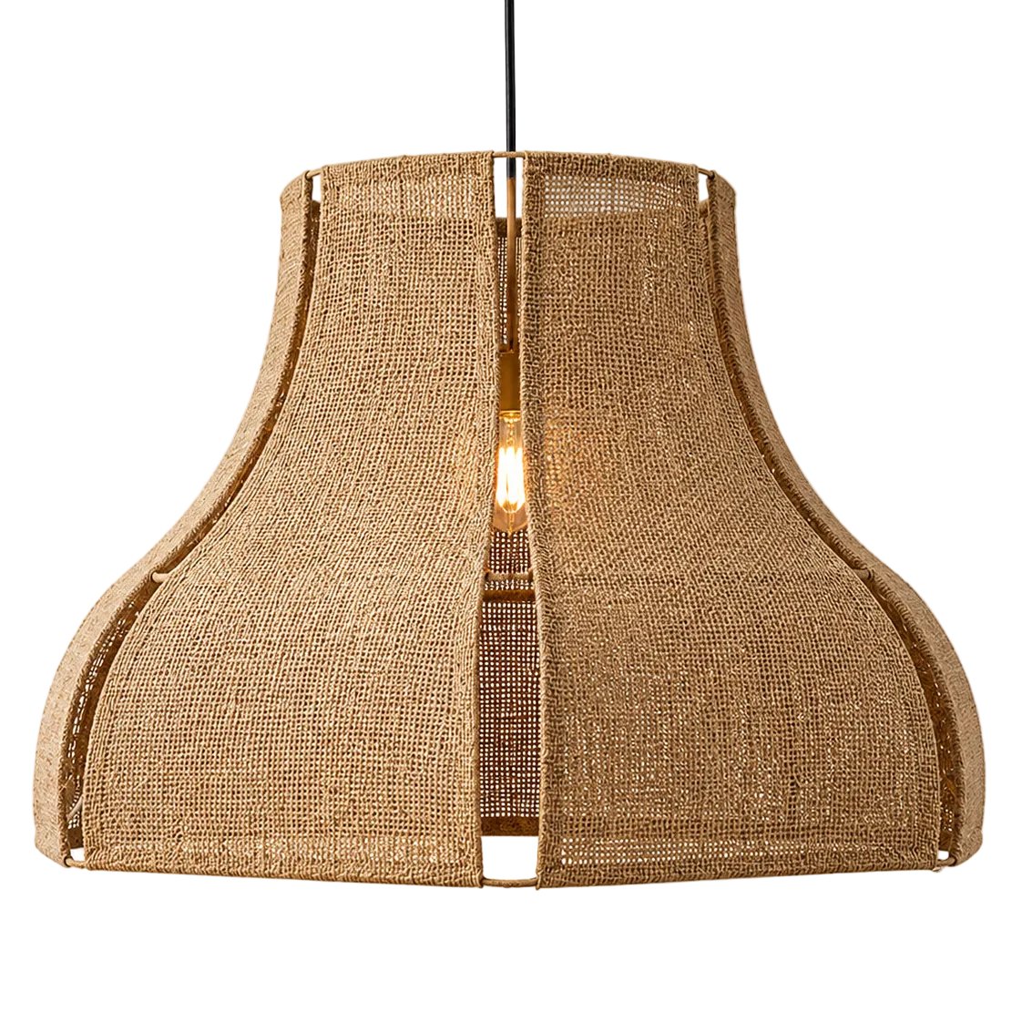 Hessian sculptural pendant light shade