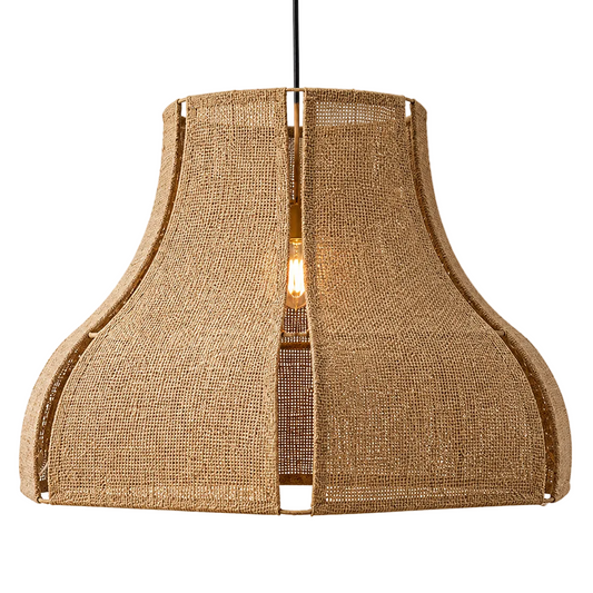 Hessian sculptural pendant light shade