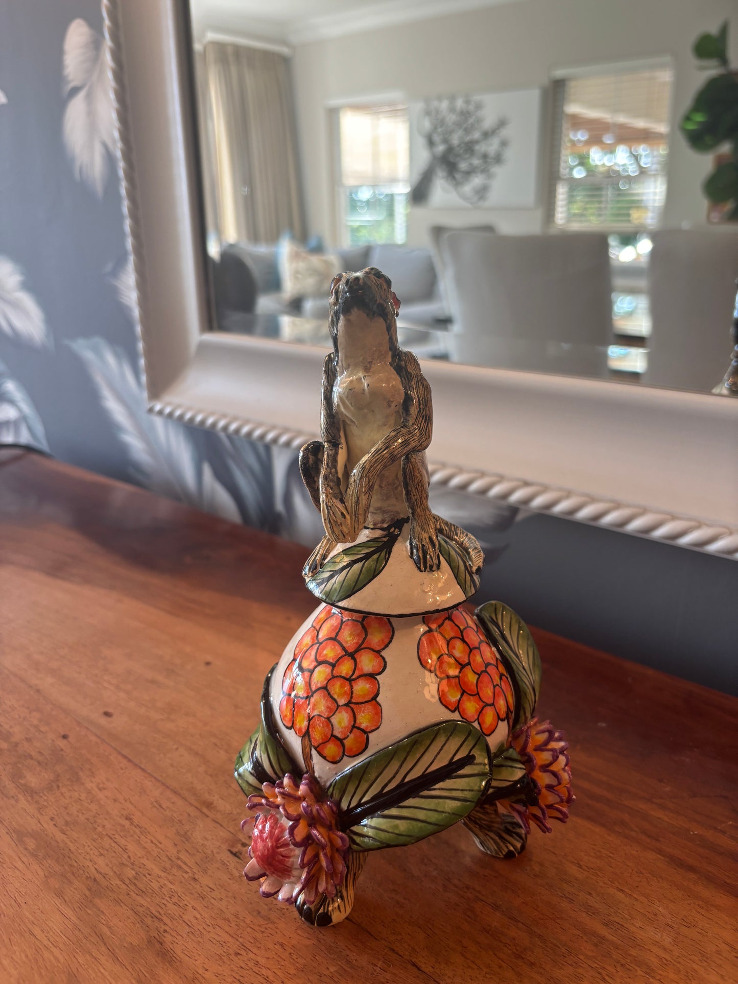 Meerkat lidded pot