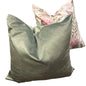 Sage velvet scatter cushion cover