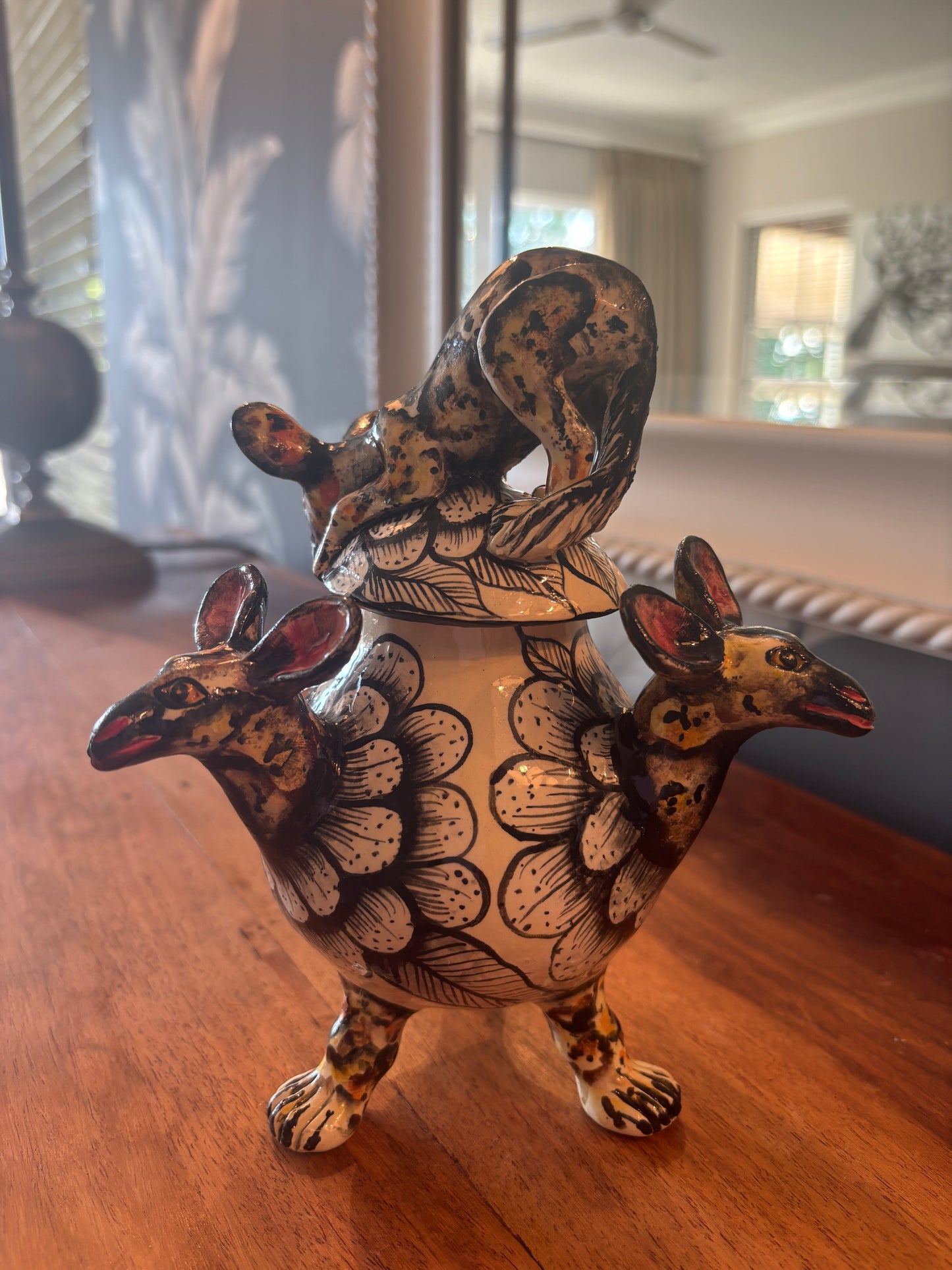Whimsical Wild Dog pot