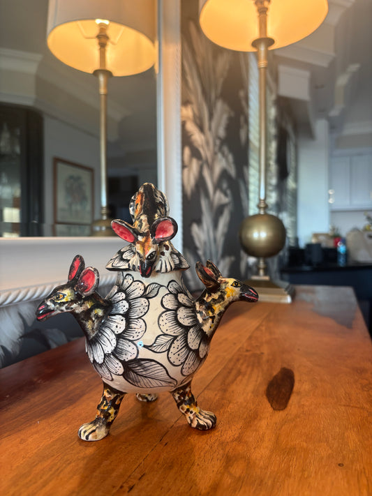 Whimsical Wild Dog pot
