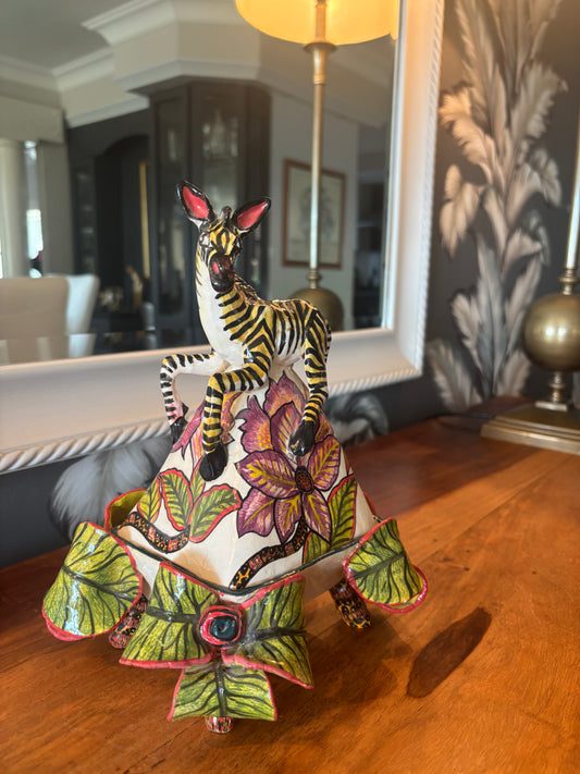 Zebra butter dish
