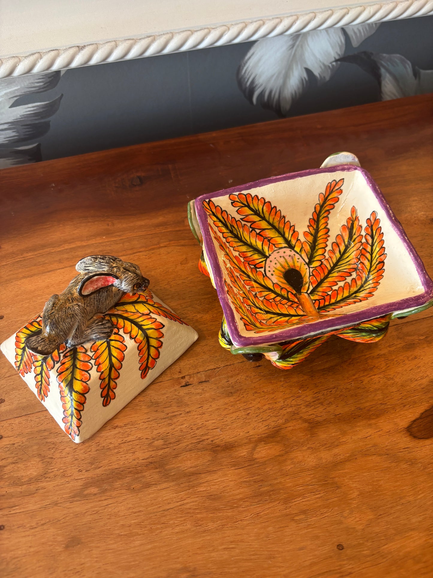 Butter dish - whimsical hare