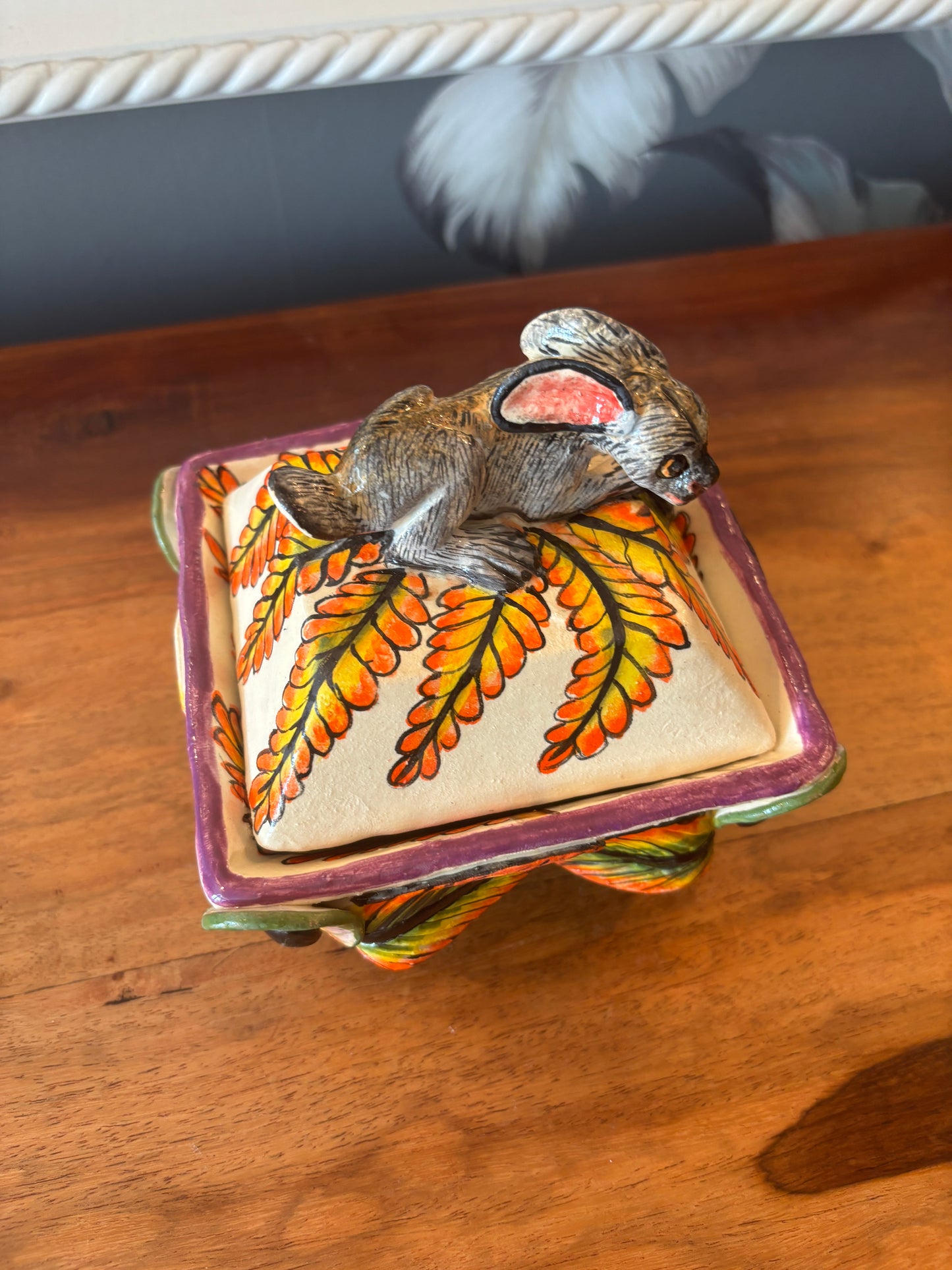 Butter dish - whimsical hare